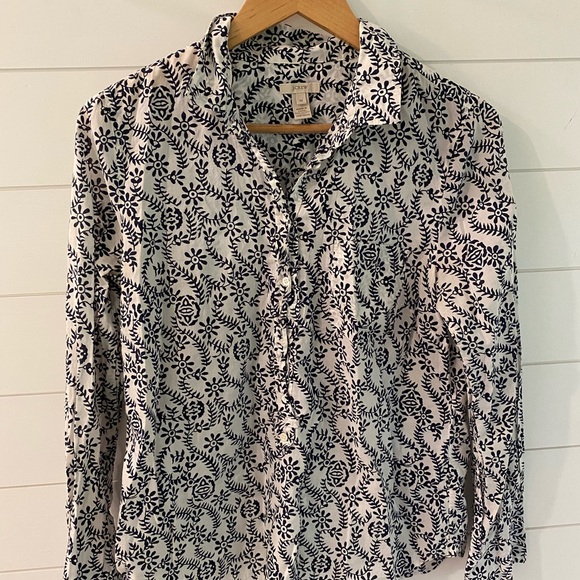 EUC J. Crew Patterned Tunic Blouse - Picture 1 of 3